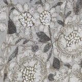 Handmade Bunch Flower Embriodery Design White Pashmina Stole