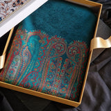 Pure Wool Paisley Palla Kani Stole – Teal