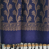 Deep Blue Pure Wool Shawl – Zari Shawl