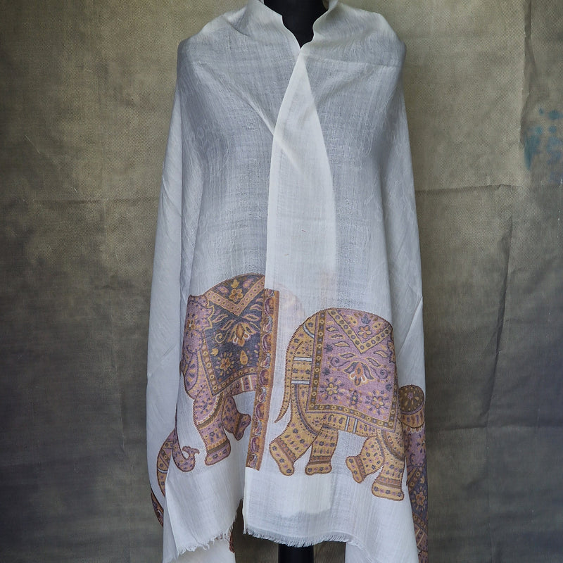 Kashmiri White Kani Pashmina Cashmere – Calla Lilly
