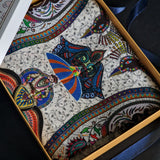 White Silk Wool Stole for Women - Fine Soft Shikaardar Print