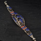 Handcrafted Tibetan Silver Vintage Lapis Lazuli  Bracelet Jewellery