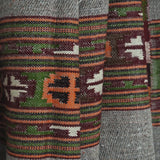 Warm Grey Yak Wool Shawl – Vibrant Kullu Border & Tassel Fringe