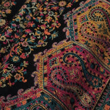 Mandala Muse Full Kani Weaved Black Pashmina Wool Shawl – Multicolour Floral Paisley