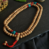 Tibetan 108 Mala Beads – Yak Bone, Turquoise & Coral Prayer Beads Necklace