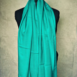 Kashmiri Diamond Weave Handwoven Pashmina Scarf - Turquoise Blue