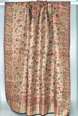 Reversible Kani-Style Pashmina Wool Shawl – Black & Beige
