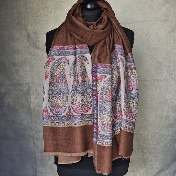The Ultimate Choice in Luxury Soft Kashmir Pashmina Stoles- Umber Brown