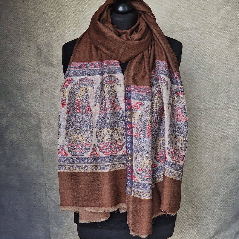 The Ultimate Choice in Luxury Soft Kashmir Pashmina Stoles- Umber Brown