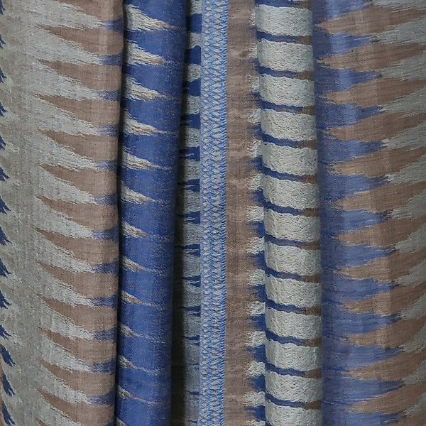 Soft Fine Wool Blue Ikat Pashmina Scarf Handwoven Wrap – Deep Azure - Baga Ethnik Living Default Title Accessories:Scarves & Wraps