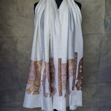 Kashmiri White Kani Pashmina Cashmere – Calla Lilly