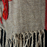 Himalayan Kullu Border Yak Wool Stole – Cream Beige