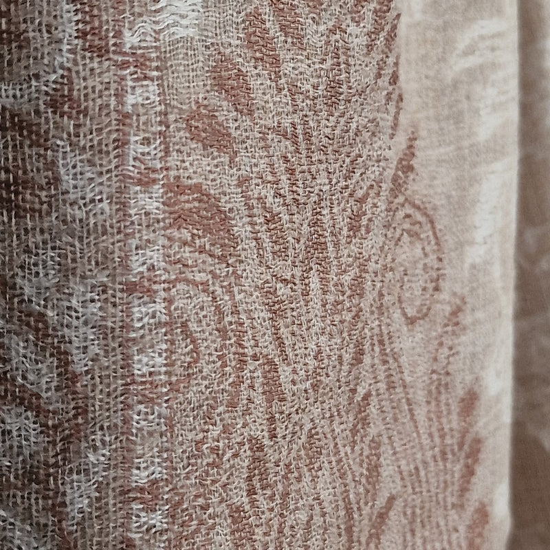 Floral Buti Pure Pashmina Kani Stole – Pale Beige