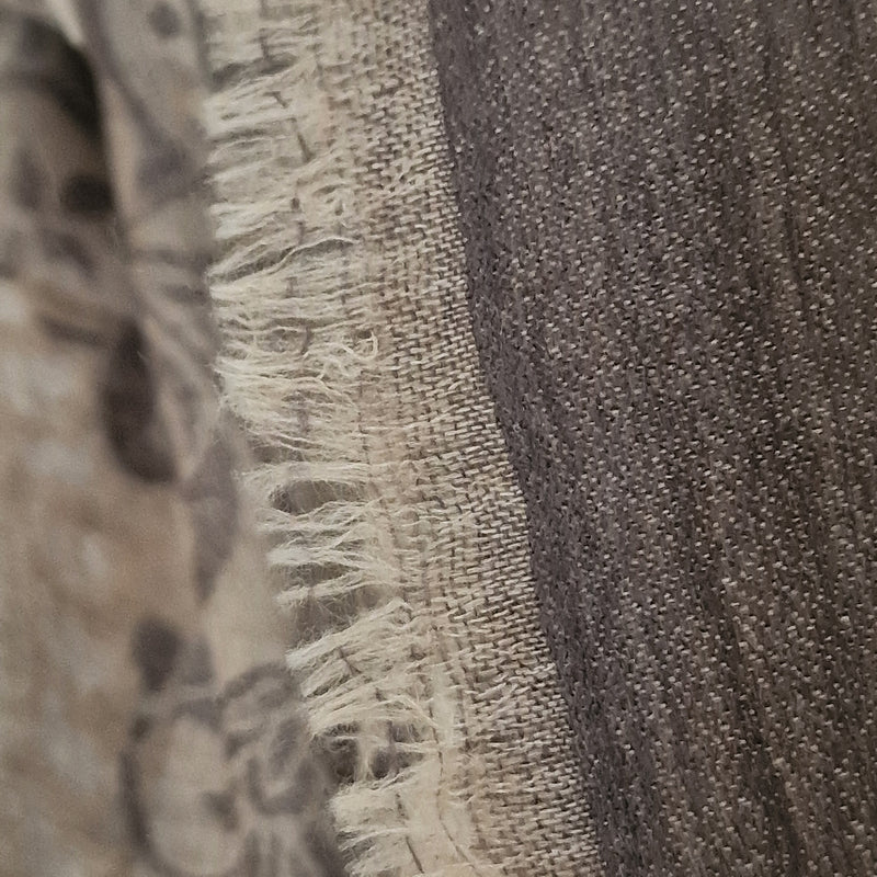 Kani-Style Woven Floral Luxury Pashmina Soft Stole – Cream & Black