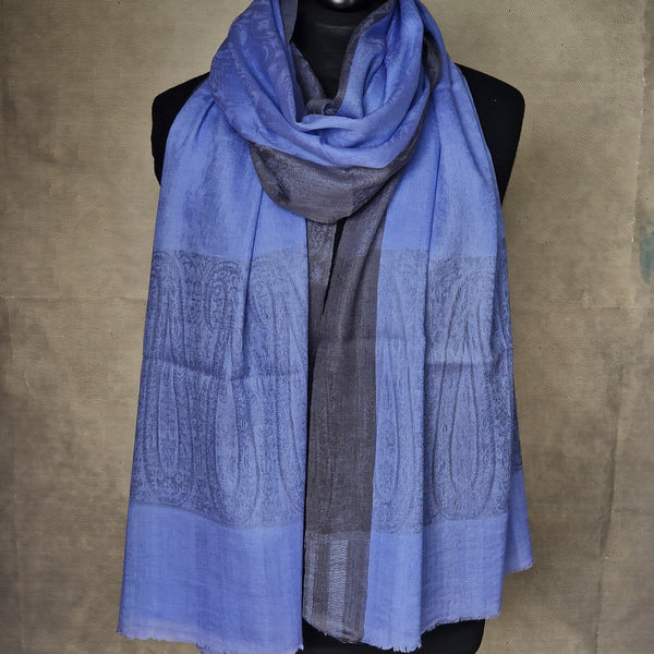 Luxury Soft Kashmir Pashmina Wool Stole Wrap – Pacific Blue