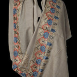 Wool Shawl with Intricate Aari-Style Border Embroidery - Toosh
