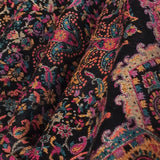 Mandala Muse Full Kani Weaved Black Pashmina Wool Shawl – Multicolour Floral Paisley