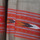 Himalayan Colourful Kullu Border Yak Wool Stole – Olive Beige