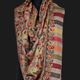 Authentic Luxury Soft Kashmir Border Kani Weave Pashmina - Seraphina Grey - Baga Ethnik Living Default Title Shawl