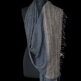 Onyx Grey Yak Wool Shawl – Deep Hue, Brown Raw Weave, Handcrafted Legacy - Baga Ethnik Living Default Title Accessories:Scarves & Wraps