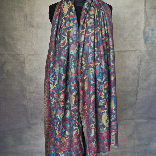 Authentic Handwoven Kani Stole Handcrafted Pashmina Wrap Timeless Artisan Elegance