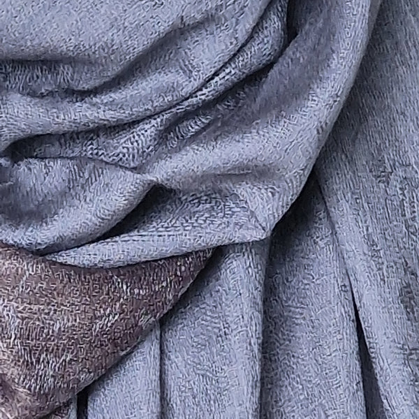Warm Paisley Weave Kashmiri Pashmina Scarf - Grey Chateau