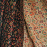 Floral Reversible Kani-Style Pashmina Wool Shawl – Black & Beige