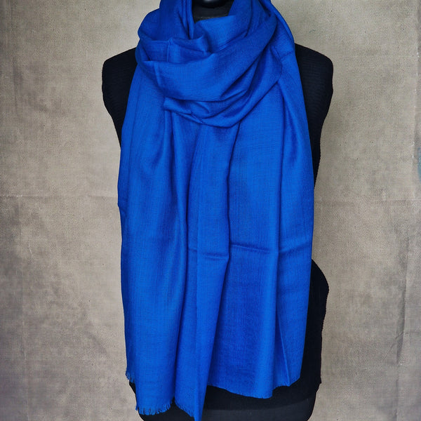 Authentic Kashmiri Diamond Weave Pashmina Scarf - Blue