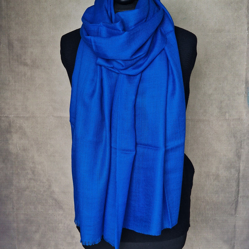 Authentic Kashmiri Diamond Weave Pashmina Scarf - Blue