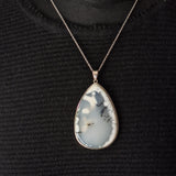 Himalayan Tear Drop Sterling Silver 925 Agate Necklace