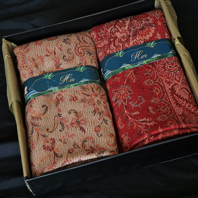 His & Her Jamawar and Kani Shawl Gift Set – Premium Box Packaging