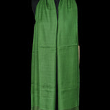 Green Handspun Yak Wool Stole – Fine Weave, Raw Edge, Pure Craft - Baga Ethnik Living Default Title Accessories:Scarves & Wraps