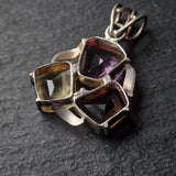 Stunning Citrine and Amethyst Pendant in 925 Sterling Silver