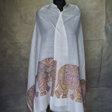 Kashmiri White Kani Pashmina Cashmere – Calla Lilly