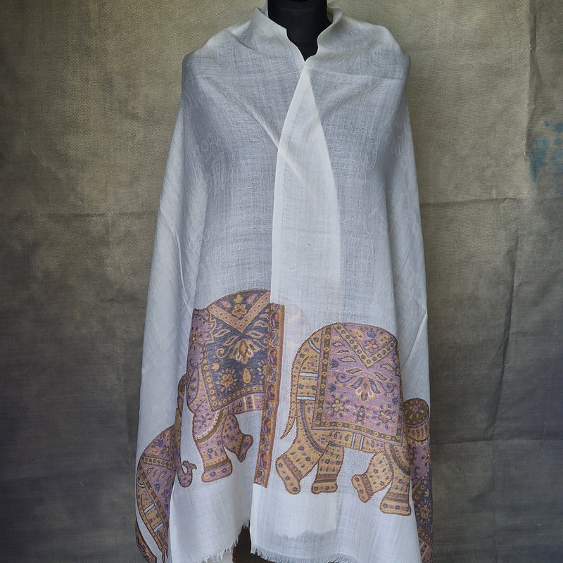 Kashmiri White Kani Pashmina Cashmere – Calla Lilly