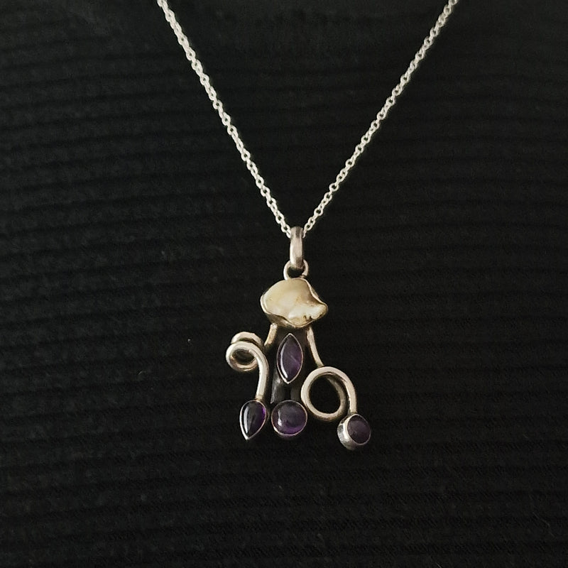 Mother of Pearl and Amethyst Faded Mood Pendant