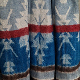 Bohemian Himalayan Wool Shawl – Colourful Tibetan Geometric Wrap