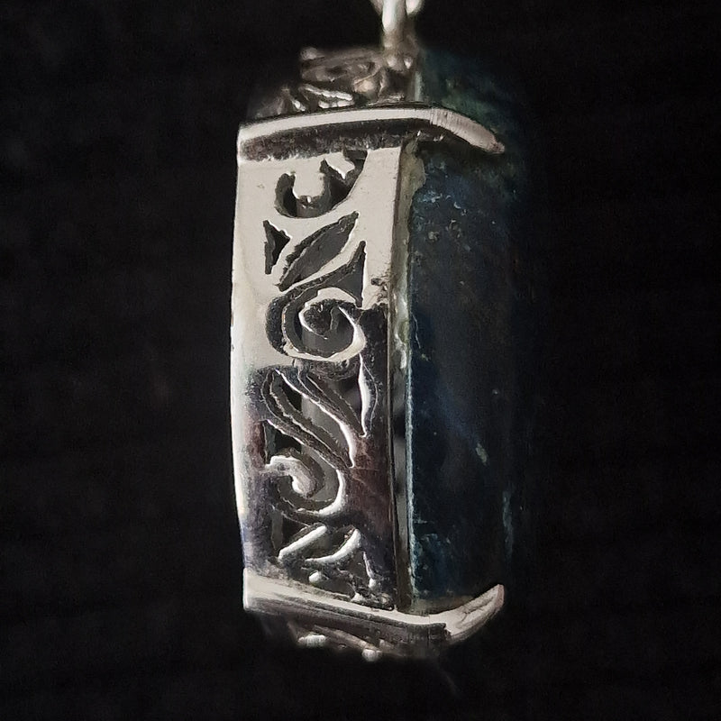 Gorgeous Deep Blue Chrysocolla Silver Sterling Pendant