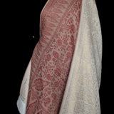 Fine Wool Ivory and Blush Reversible Pashmina Shawl – wedding gift