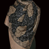 Black Kani Woven Stole – Luxury Fine Wool, Timeless Paisley Elegance