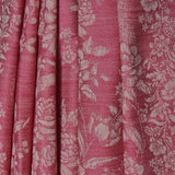 Pure Wool Reversible Pink Floral Motif Shawl – Soft Warm Wool Wrap Scarf for Women