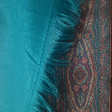 Royal Jamawar Men’s Shawl – Turquoise Blue, Kani Style