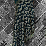 Black Pure Wool Stole – Silver Zari Woven Style