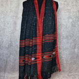 Obsidian Black Yak Wool Stole – Vibrant Kullu Border & Tassel Ends