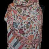 Rose Motif Kani-Style Stole – Silk Modal Blend