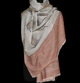 The Ultimate Choice in Luxury Soft Kashmir Kani White Pashmina Stoles - Azalea - Baga Ethnik Living Default Title Accessories:Scarves & Wraps