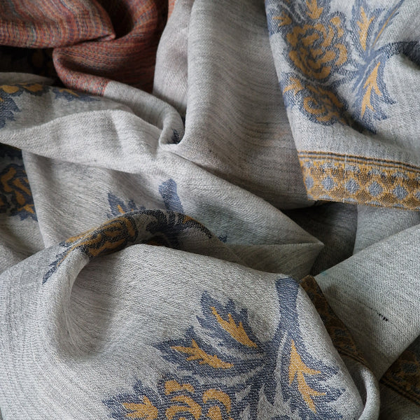 The Ultimate Choice in Luxury Soft Kashmir Kani Pashmina Stoles - Azalea - Baga Ethnik Living