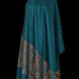 Pure Wool Paisley Palla Kani Stole – Teal
