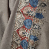Wool Shawl with Intricate Aari-Style Border Embroidery - Toosh