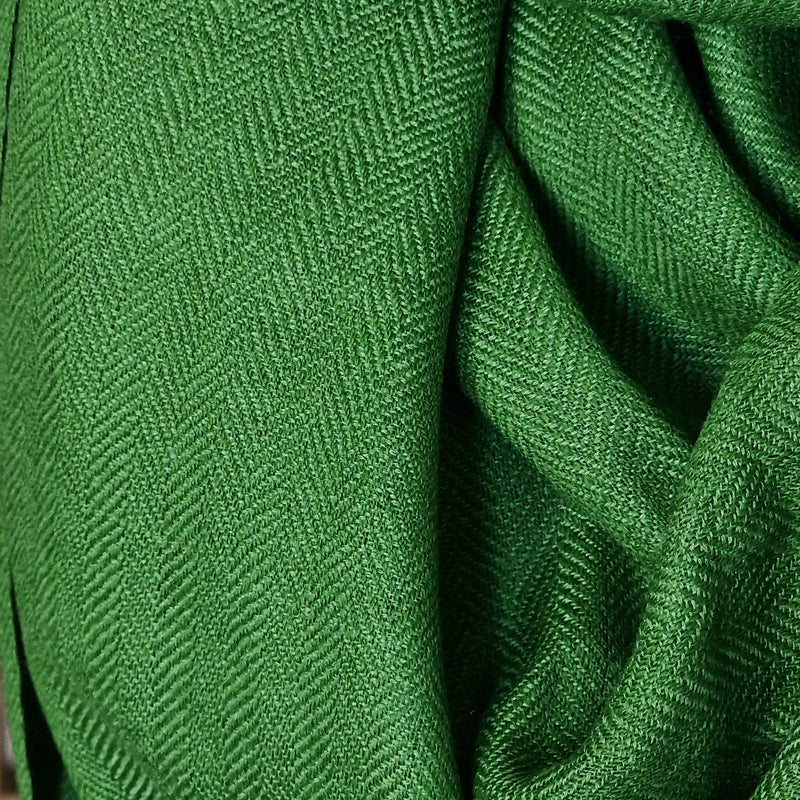 Green Handspun Yak Wool Stole – Fine Weave, Raw Edge, Pure Craft - Baga Ethnik Living Default Title Accessories:Scarves & Wraps